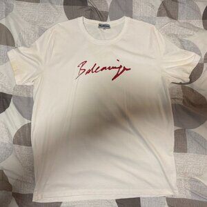 Balenciaga Vintage Lipstick Script Logo T-Shirt EUR Size XXL Pre-Owned.